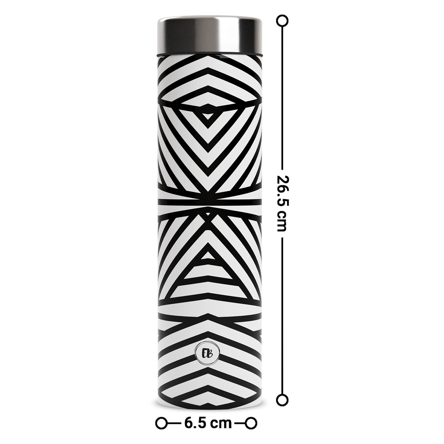 EB Everything Beautiful Steel Water bottle 1 litre #color_White Abstract #size_750ml