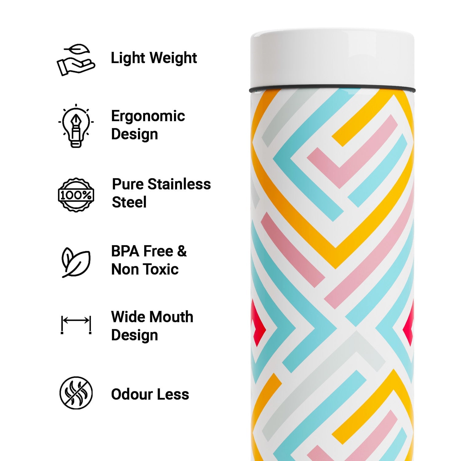 EB Everything Beautiful Steel Water bottle 1 litre #color_Modern Art #size_750ml