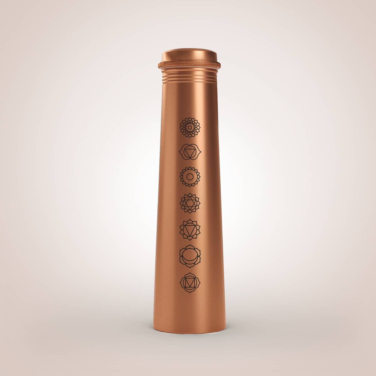 body chakra laser etched pure copper water bottle 750ml slim #style_body chakra