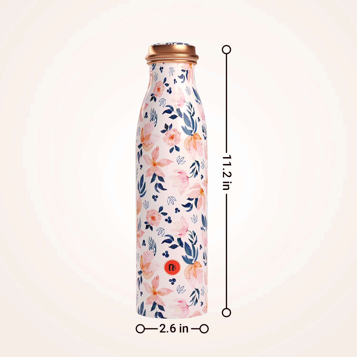 blue pink flower design copper bottle copper water bottle 1 litre printed copper bottle benfits of copper water #color_blue pink flower