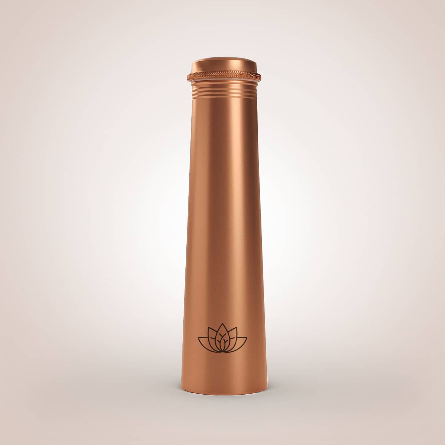 lotus laser etched pure copper water bottle 750ml slim #style_lotus