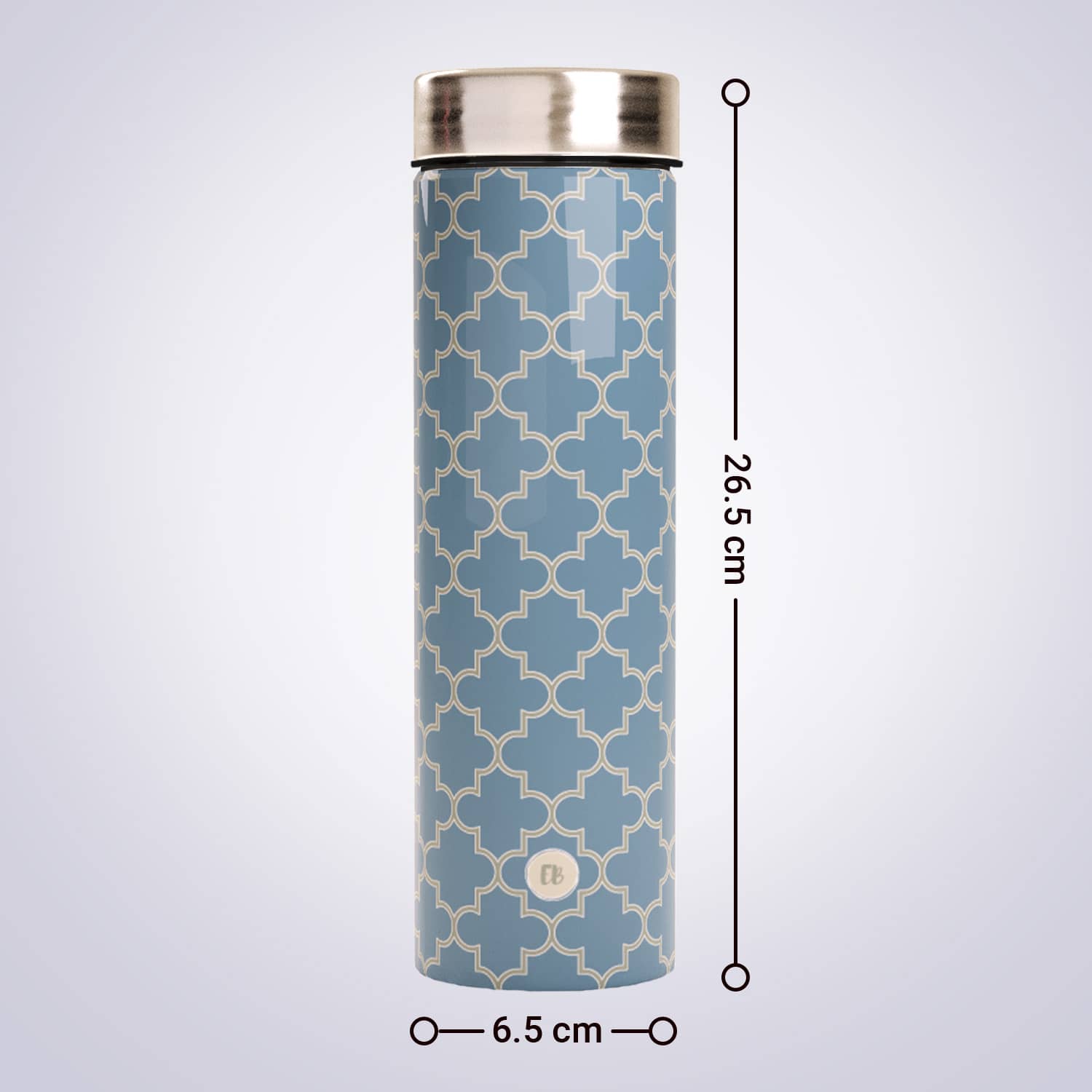 EB Everything Beautiful Steel Water bottle 1 litre #color_Smooth Grey Moroccan #size_750ml
