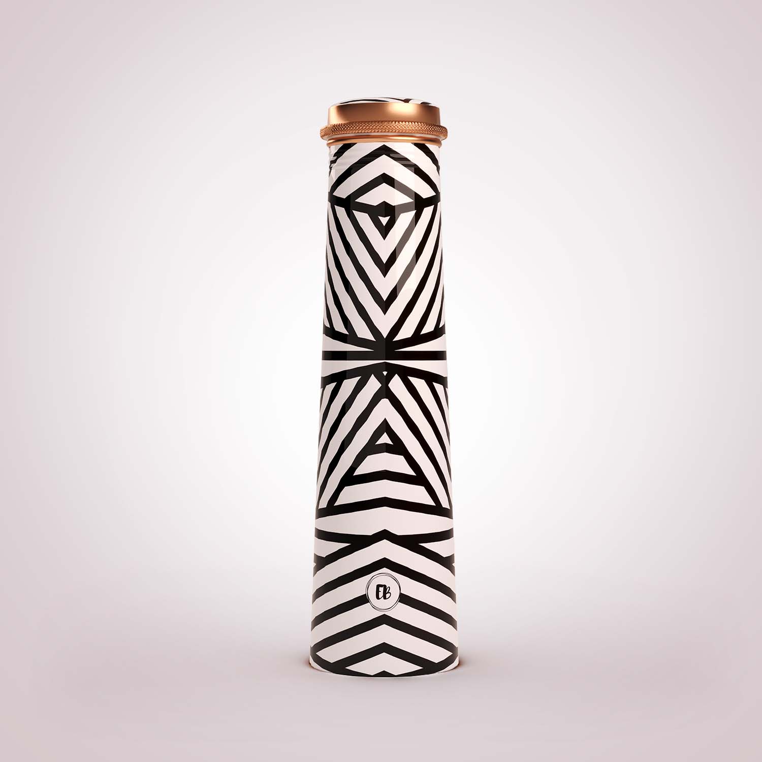 white abstract design copper bottle copper water bottle 750ml printed copper bottle benefits of copper water #color_white abstract