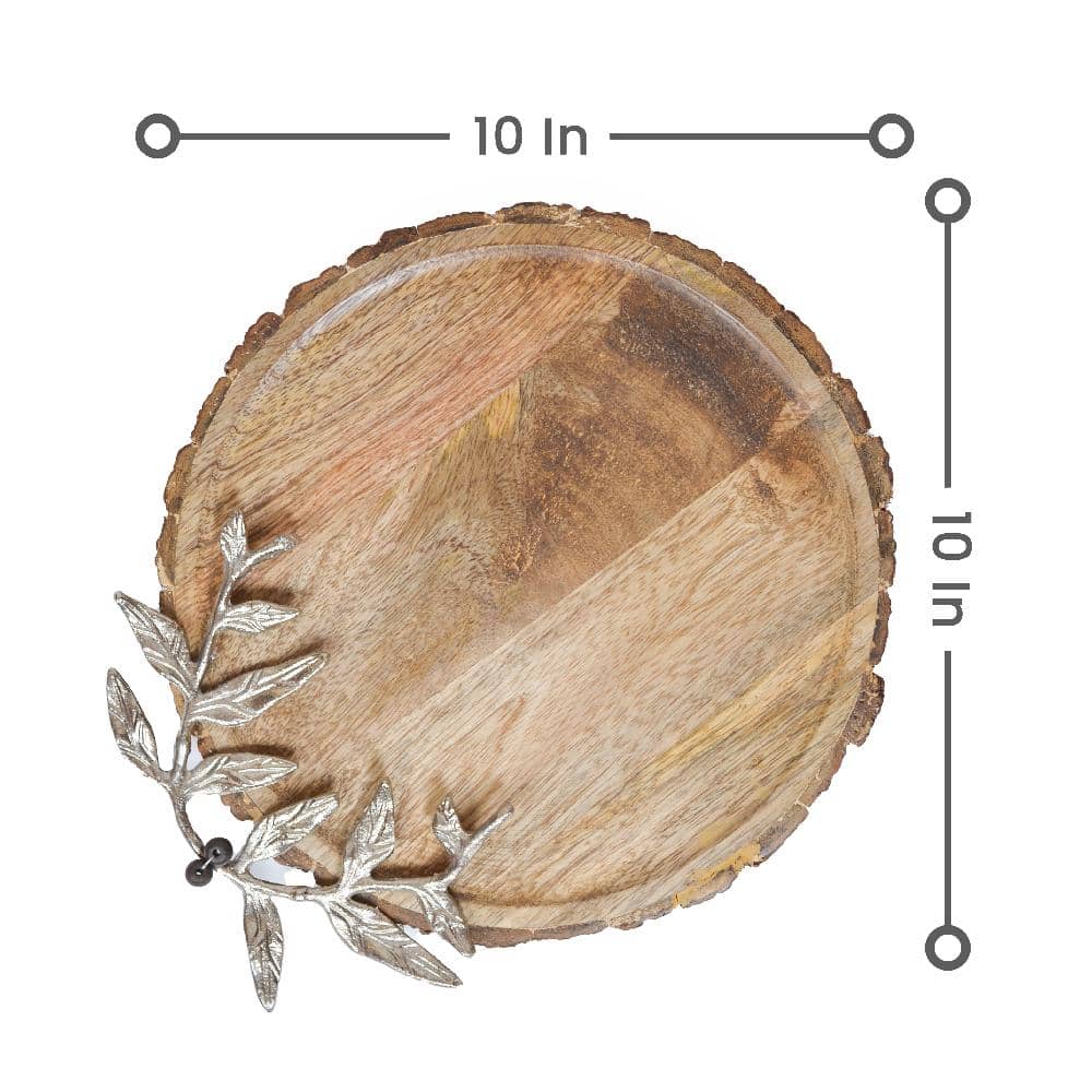 Natural Wooden Round Tray