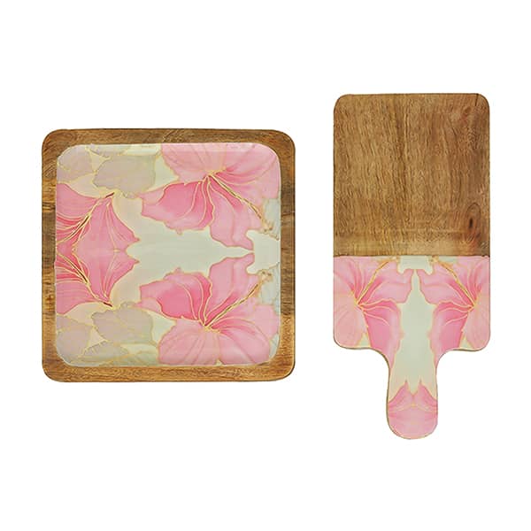 Floral-Meadow-Wooden-Platter-Combo-Serving-Tray-Set
