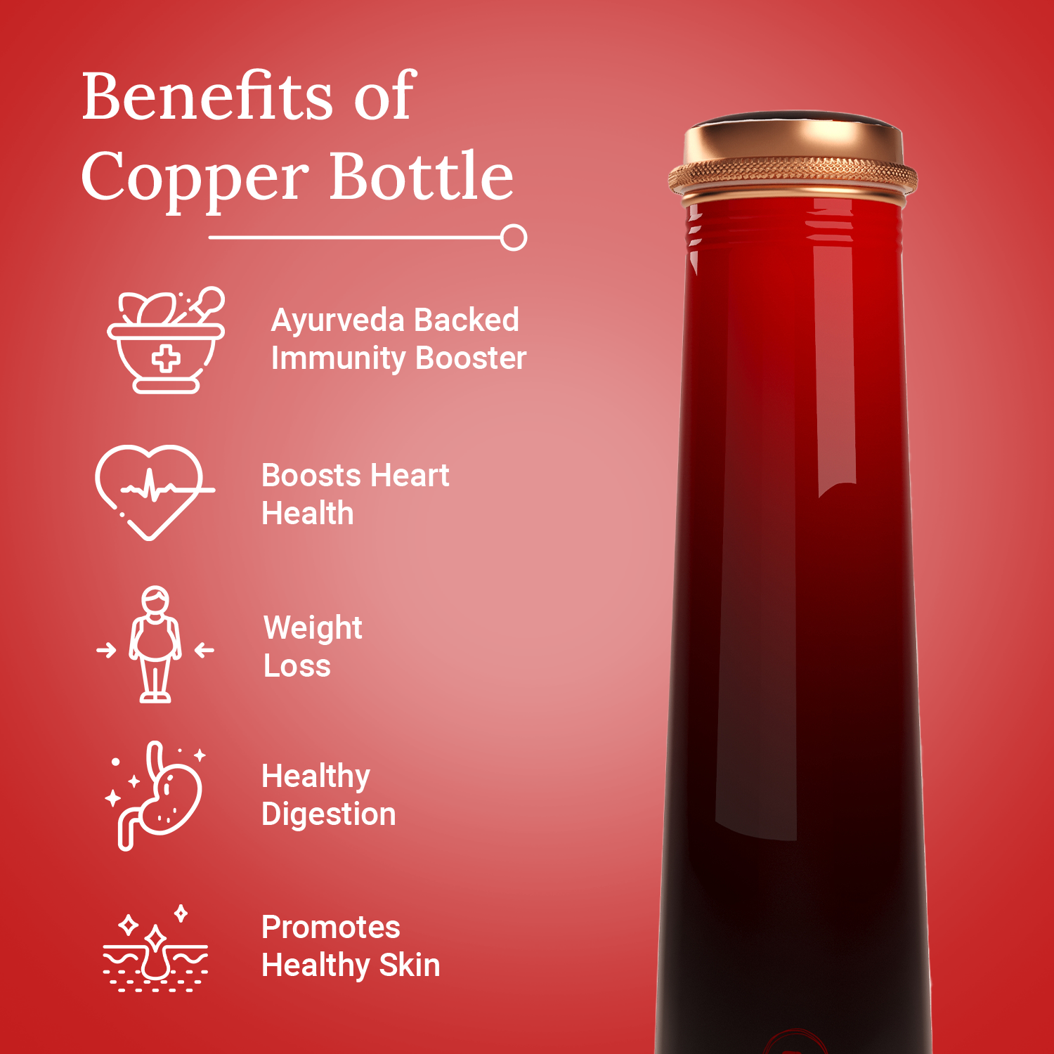gradient red design copper bottle copper water bottle 750ml printed copper bottle benfits of copper water #color_gradient red