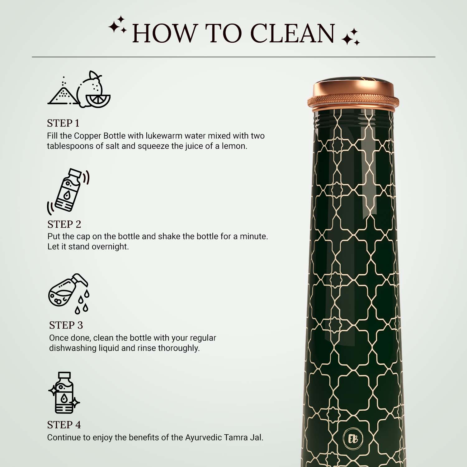Green Arabic design copper bottle copper water bottle 750ml printed copper bottle benefits of copper water #color_arabic green