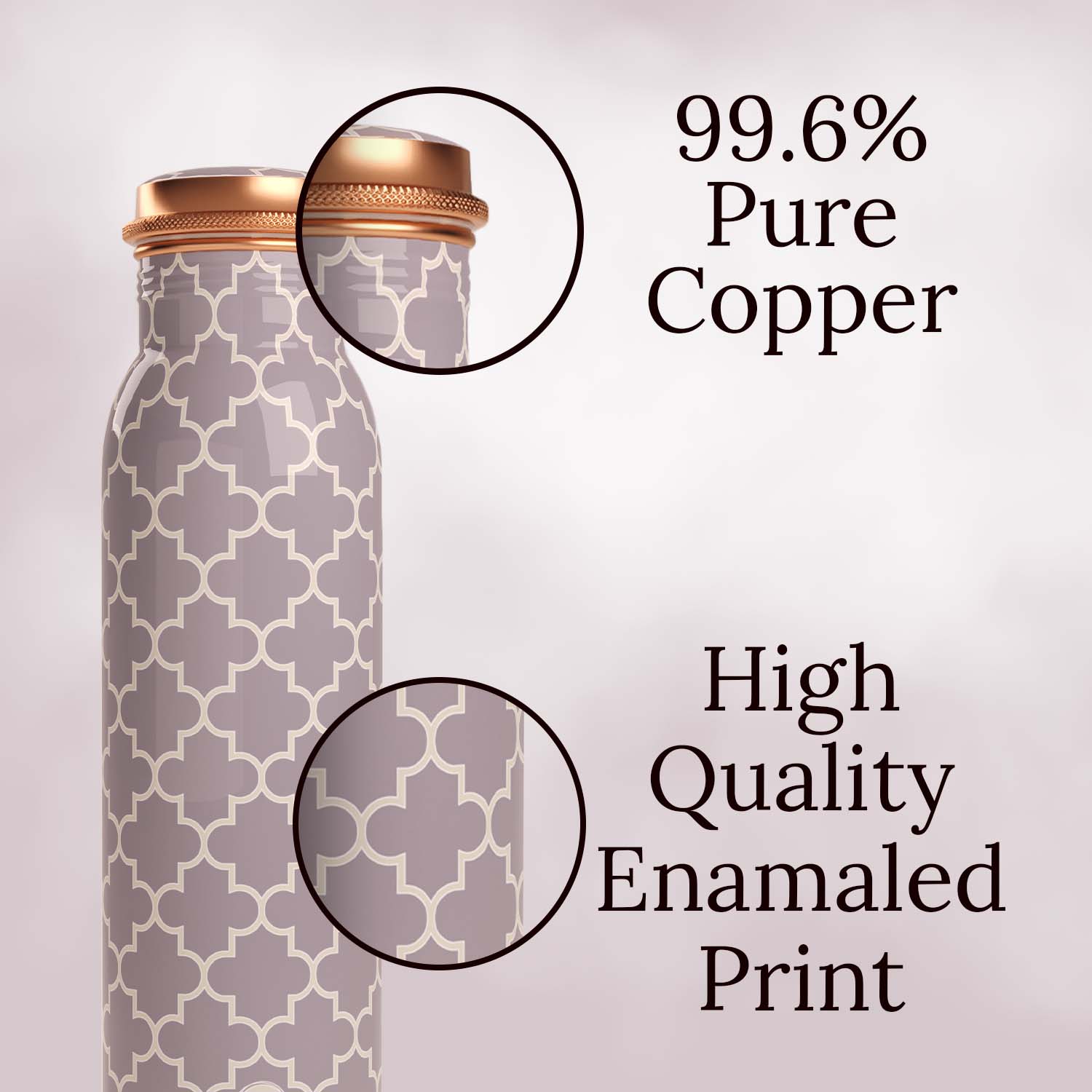 smooth grey design copper bottle copper water bottle 1 litre printed copper bottle benfits of copper water #color_smooth grey moroccan