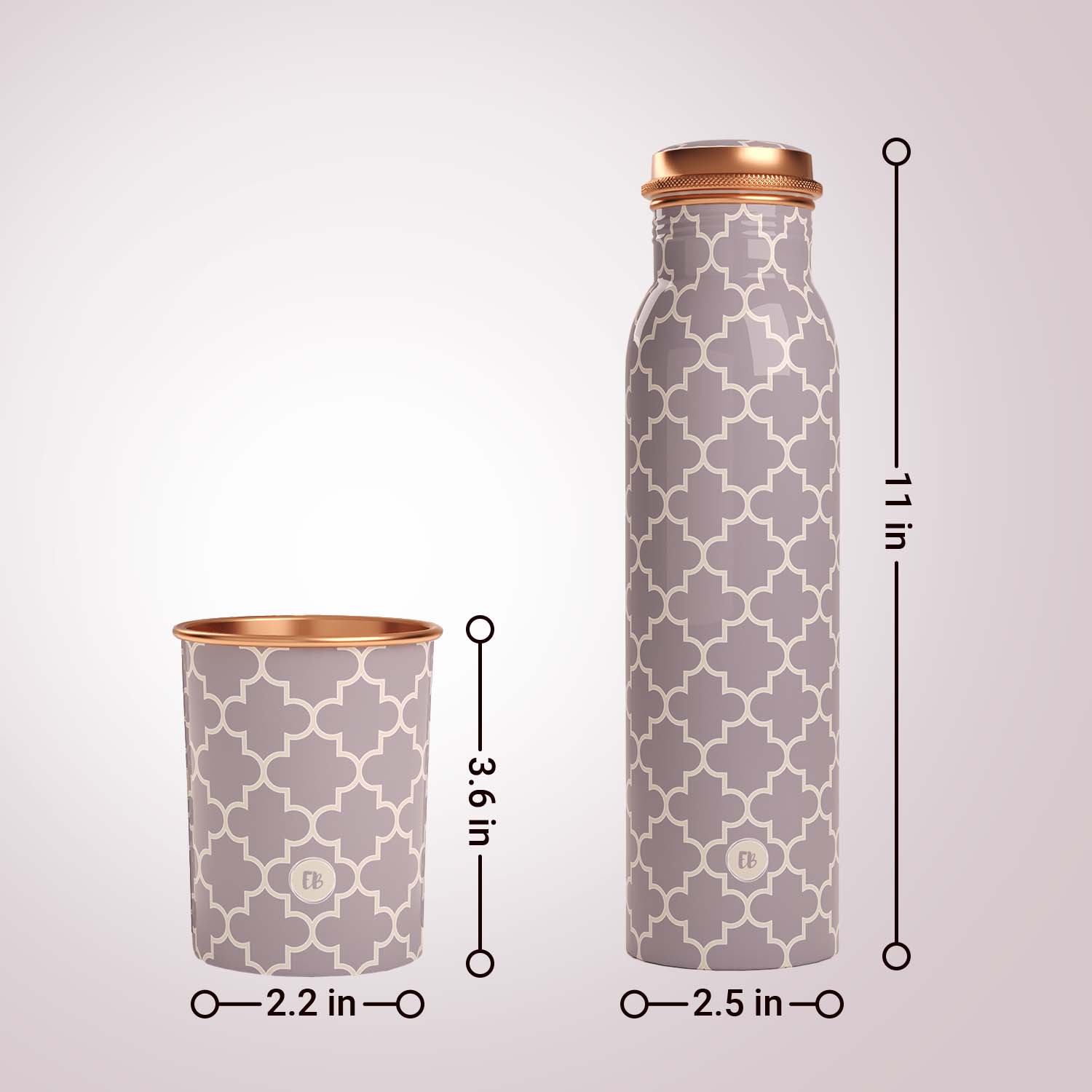 smooth grey design copper bottle copper water bottle 1 litre printed copper bottle benfits of copper water #color_smooth grey moroccan