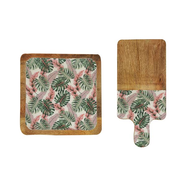 Tropical-Forest-Wooden-Platter-Combo-Serving-Tray-Set